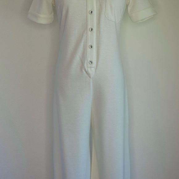 Suzie Kondi The Short Sleeve Stretch Jumpsuit Ivory Size Small NWT - Picture 5 of 16
